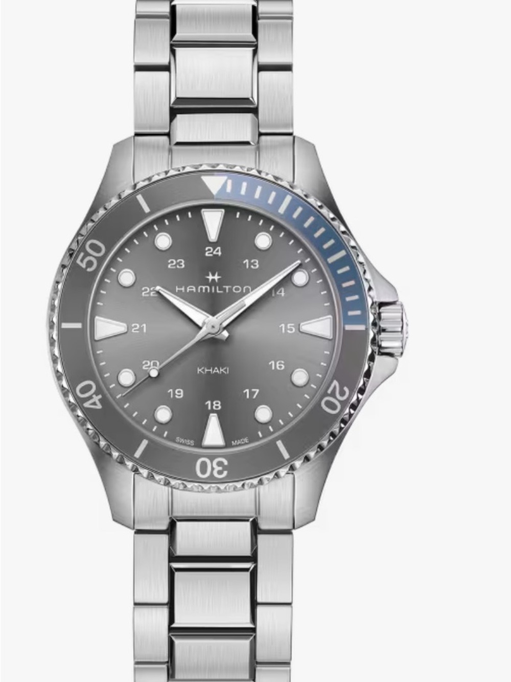 Hamilton Men’s Khaki navy scuba Watch in Gray and Blue Accents